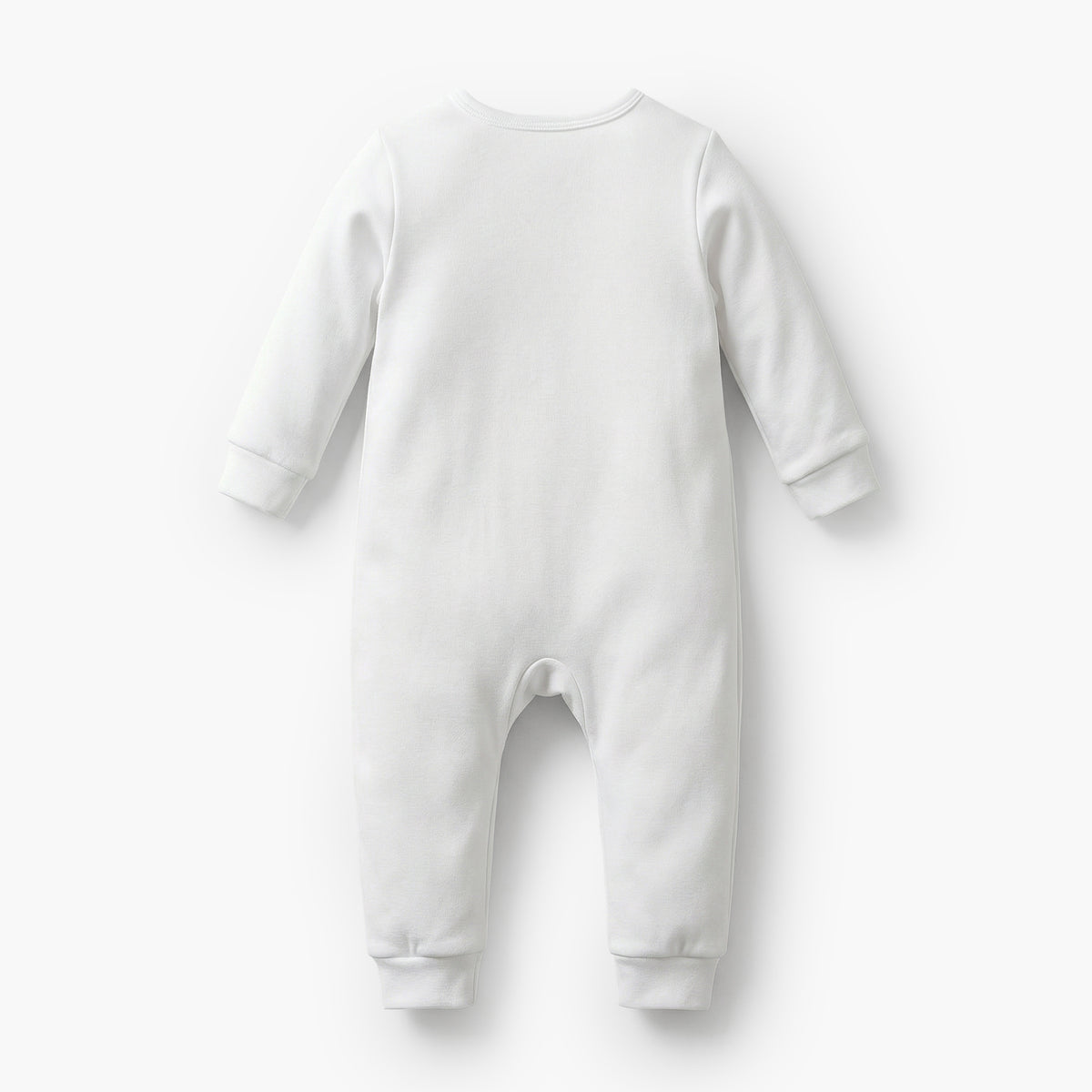 Giggles Cotton Round Neck Long Sleeves Sleepsuit with Schiffli Embroidery