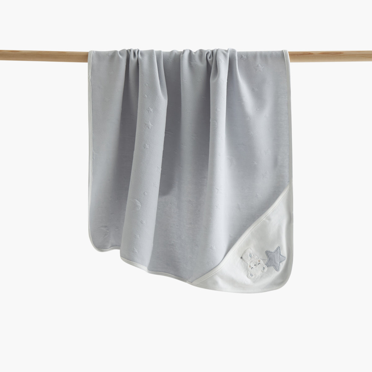 Giggles Moon and Star Embossed Receiving Blanket - 70x70 cm