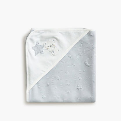 Giggles Moon and Star Embossed Receiving Blanket - 70x70 cm