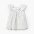 Giggles Square Neck Short Sleeves A-line Dress with Schiffli Embroidery - White / 12-18 mths