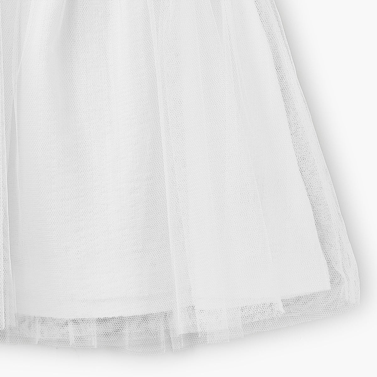 Giggles Square Neck Short Sleeves A-line Dress with Schiffli Embroidery