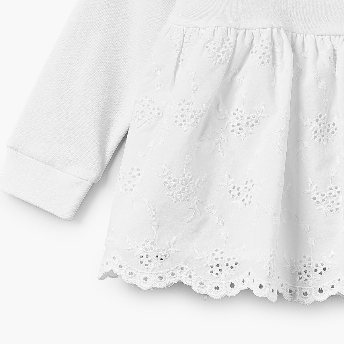 Giggles Cotton Round Neck Long Sleeves Pyjama Set with Embroidered Design