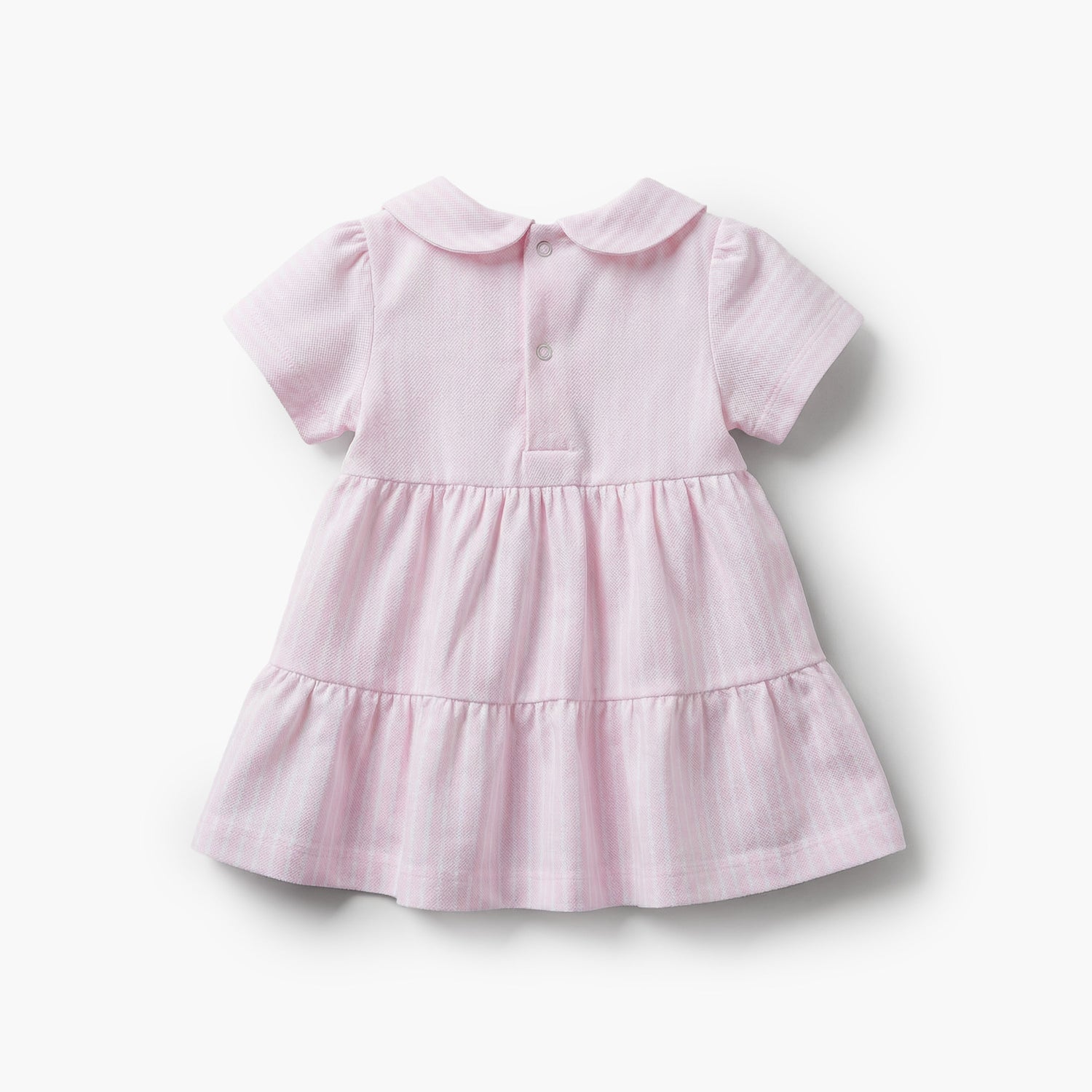 Juniors Peter Pan Collar Short Sleeves A-line Dress with Stripes
