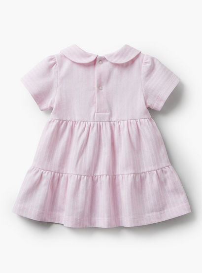 Juniors Peter Pan Collar Short Sleeves A-line Dress with Stripes-baby-girls-clothing-dressesandjumpsuits-image-3