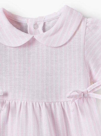 Juniors Peter Pan Collar Short Sleeves A-line Dress with Stripes-baby-girls-clothing-dressesandjumpsuits-image-4