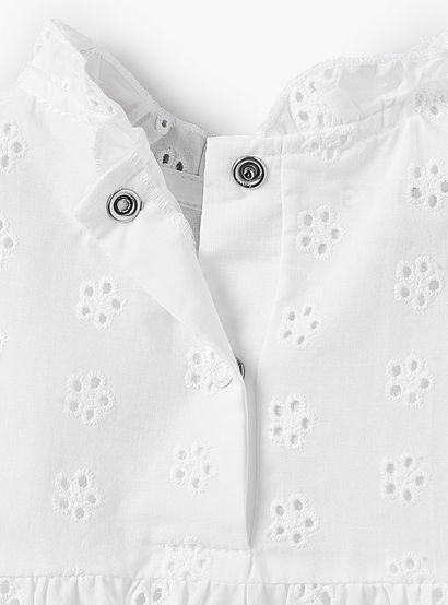 Juniors Ruffle Neck Short Sleeves A-line Dress with Schiffli Embroidery-baby-girls-clothing-dressesandjumpsuits-image-5