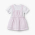 Juniors Round Neck Short Sleeves T-shirt and Pinafore Set with Stripes - Pink / 12-18 mths