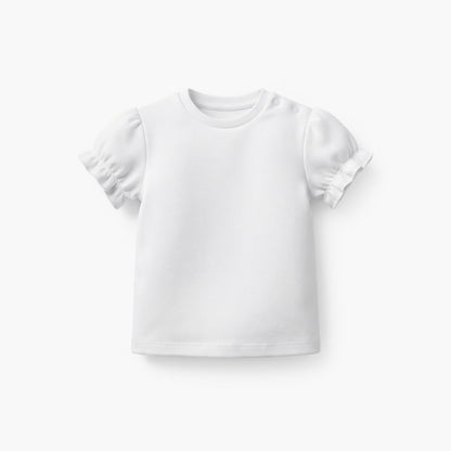 Juniors Round Neck Short Sleeves T-shirt and Pinafore Set with Stripes