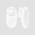Giggles Booties with Cuff, Schiffli Embroidery - White / 0-6 mths