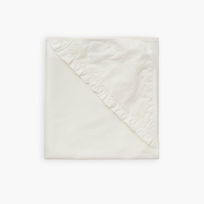 Giggles Receiving Blanket with Floral Embroidery