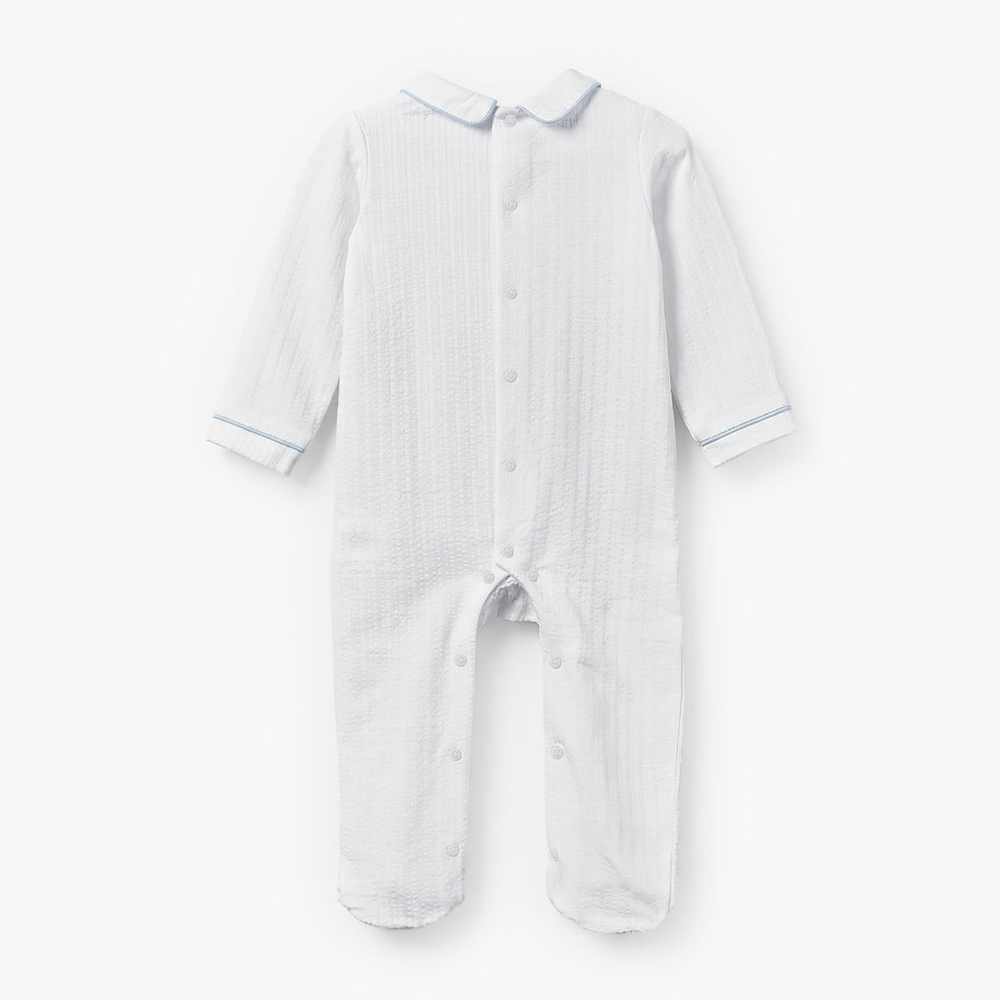 Giggles Cotton Peter Pan Collar Long Sleeves Sleepsuit with Embroidered Detail