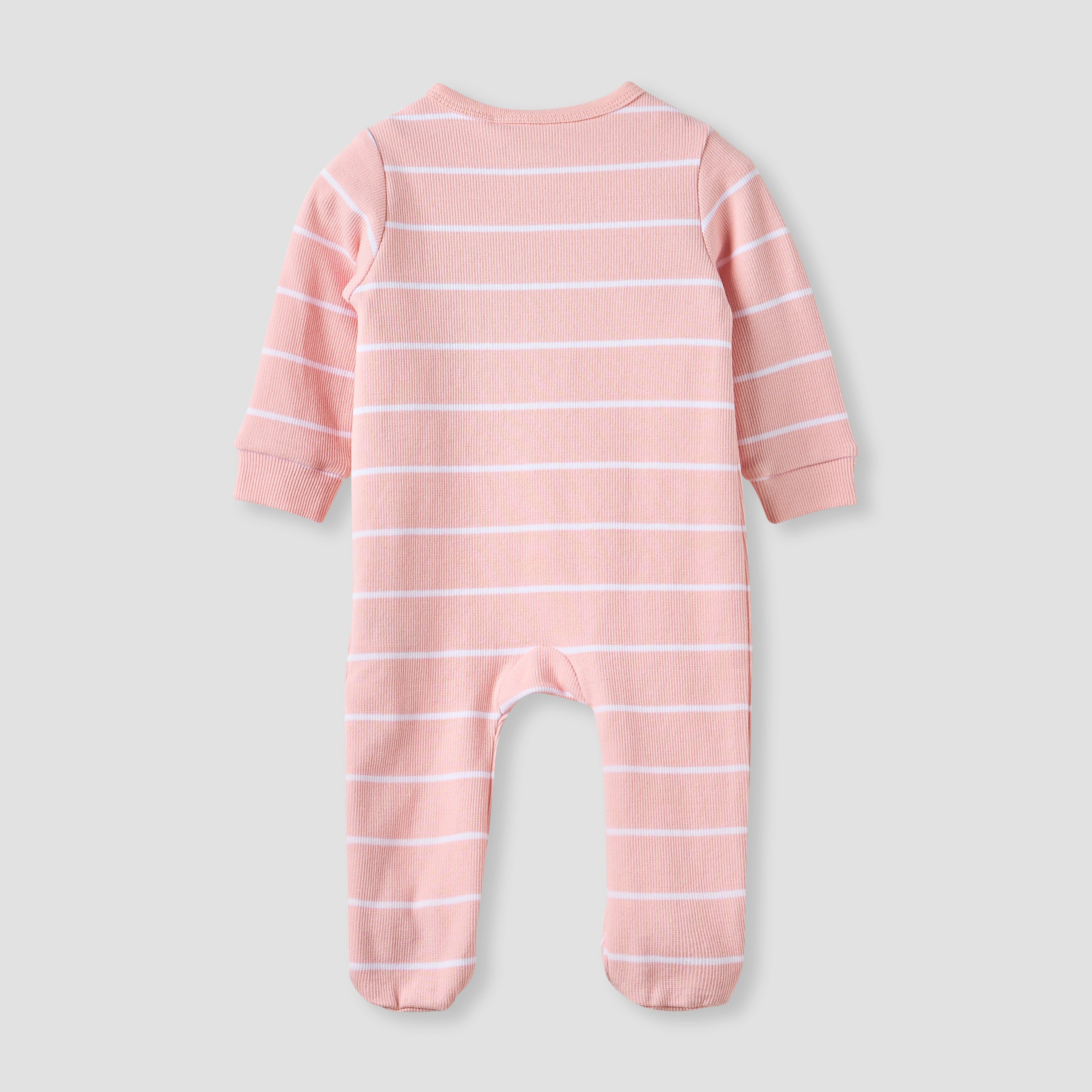 Juniors Striped Sleepsuit with Snap Button Closure