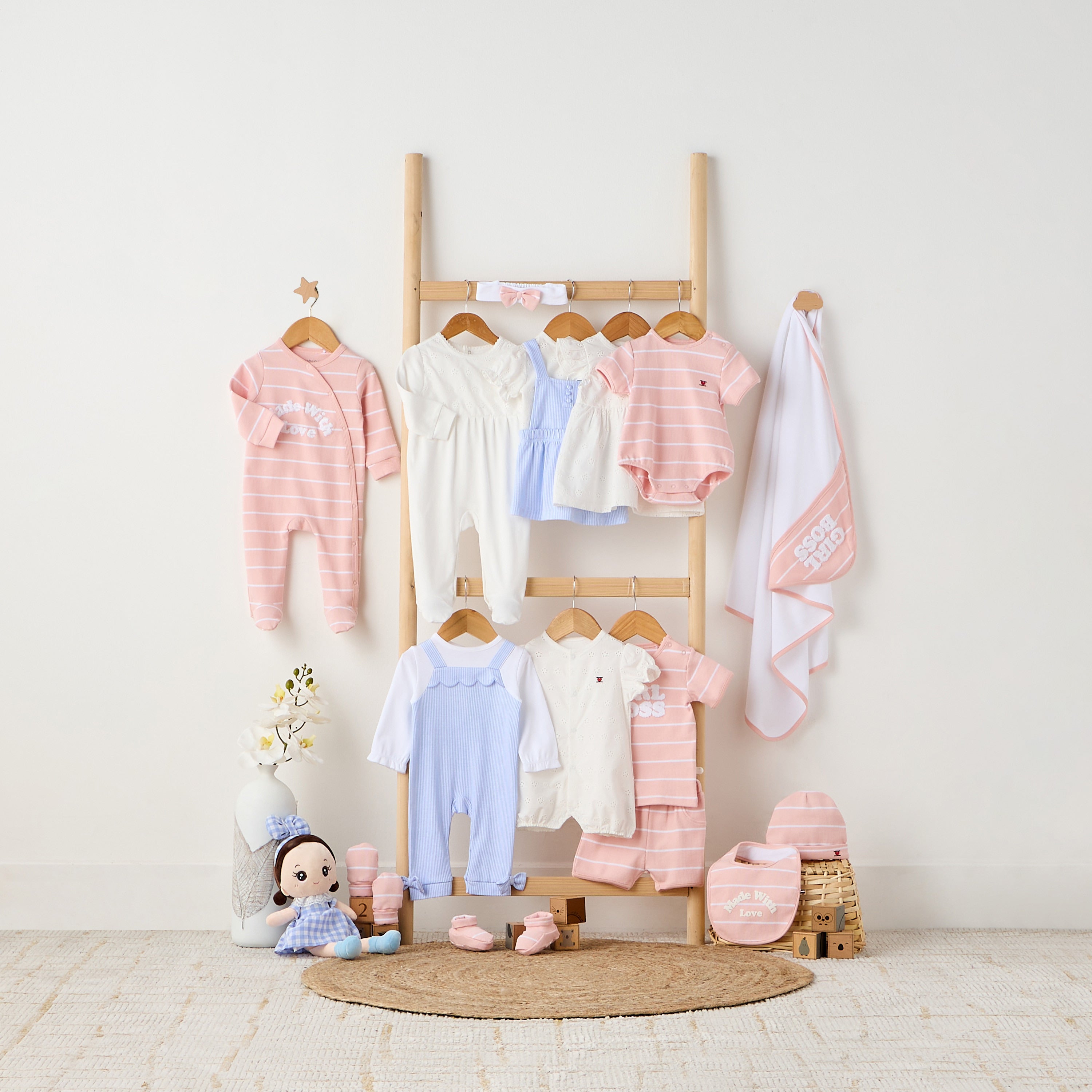 Juniors Striped Sleepsuit with Snap Button Closure