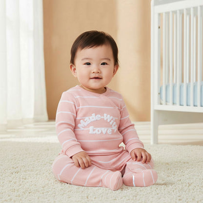 Juniors Striped Sleepsuit with Snap Button Closure