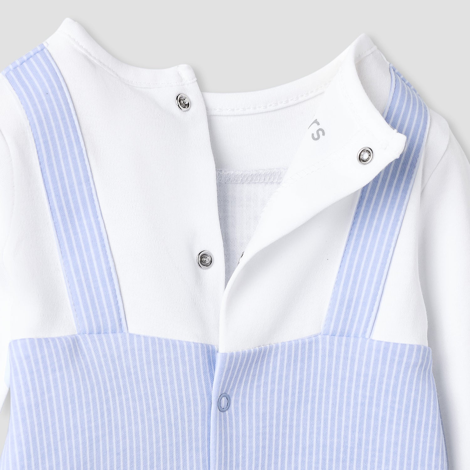 Juniors Striped Sleepsuit with Frill and Bow Detail