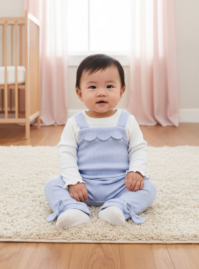 Juniors Striped Sleepsuit with Frill and Bow Detail-baby-girls-clothing-nightwear-sleepsuits-image-7