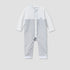Giggles Cotton Mandarin Collar Long Sleeves Sleepsuit with Snap Button Closure - Grey / 12-18 mths