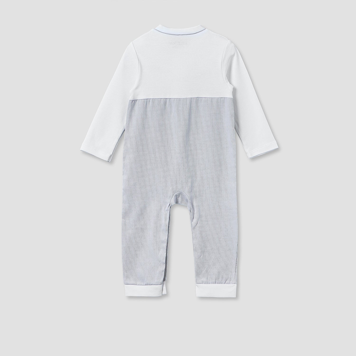 Giggles Cotton Mandarin Collar Long Sleeves Sleepsuit with Snap Button Closure