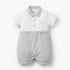 Giggles Collared Short Sleeves Romper with Embroidery Detail