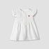 Juniors Girls Dress with Schiffli Texture - Cotton - Cap Sleeves - Round Neck - Knee Length - White / 12-18 mths
