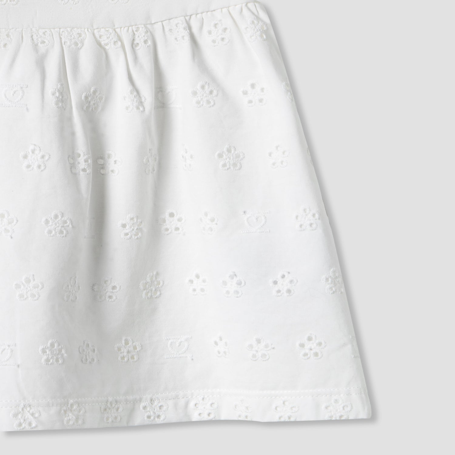 Juniors Girls Dress with Schiffli Texture - Cotton - Cap Sleeves - Round Neck - Knee Length