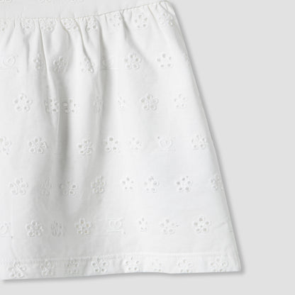 Juniors Girls Dress with Schiffli Texture - Cotton - Cap Sleeves - Round Neck - Knee Length