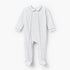 Giggles Cotton Collared Long Sleeves Sleepsuit with Textured Design - White / 9-12 mths