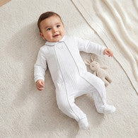 Giggles Cotton Collared Long Sleeves Sleepsuit with Textured Design-undefined-image-1