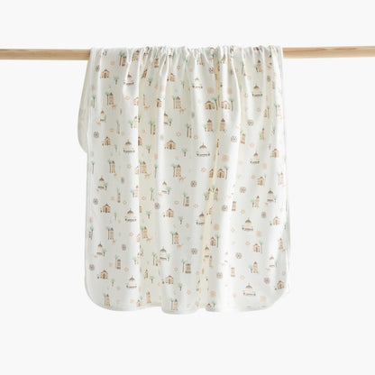 Juniors Printed Receiving Blanket - 70x70 cm - White / 0-6 mths