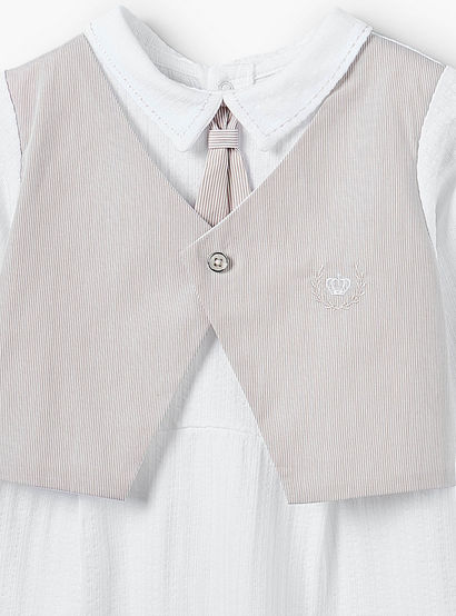 Giggles Cotton Collared Long Sleeves Sleepsuit with Waistcoat-baby-boys-clothing-nightwear-sleepsuits-image-4