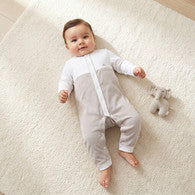Giggles Cotton Collared Long Sleeves Sleepsuit with Stripes-undefined-image-1