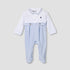 Giggles Striped Collared Sleepsuit with Long Sleeves - Blue / 9-12 mths