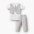 Giggles Cotton Collared Short Sleeves T-Shirt and Pants Set with Stripes