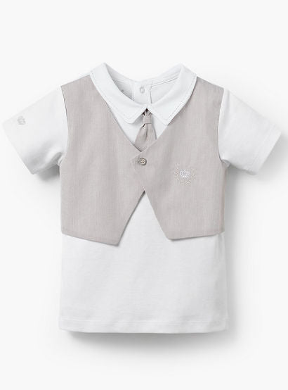 Giggles Cotton Collared Short Sleeves T-Shirt and Pants Set with Stripes-baby-boys-clothing-setsandcoords-image-3
