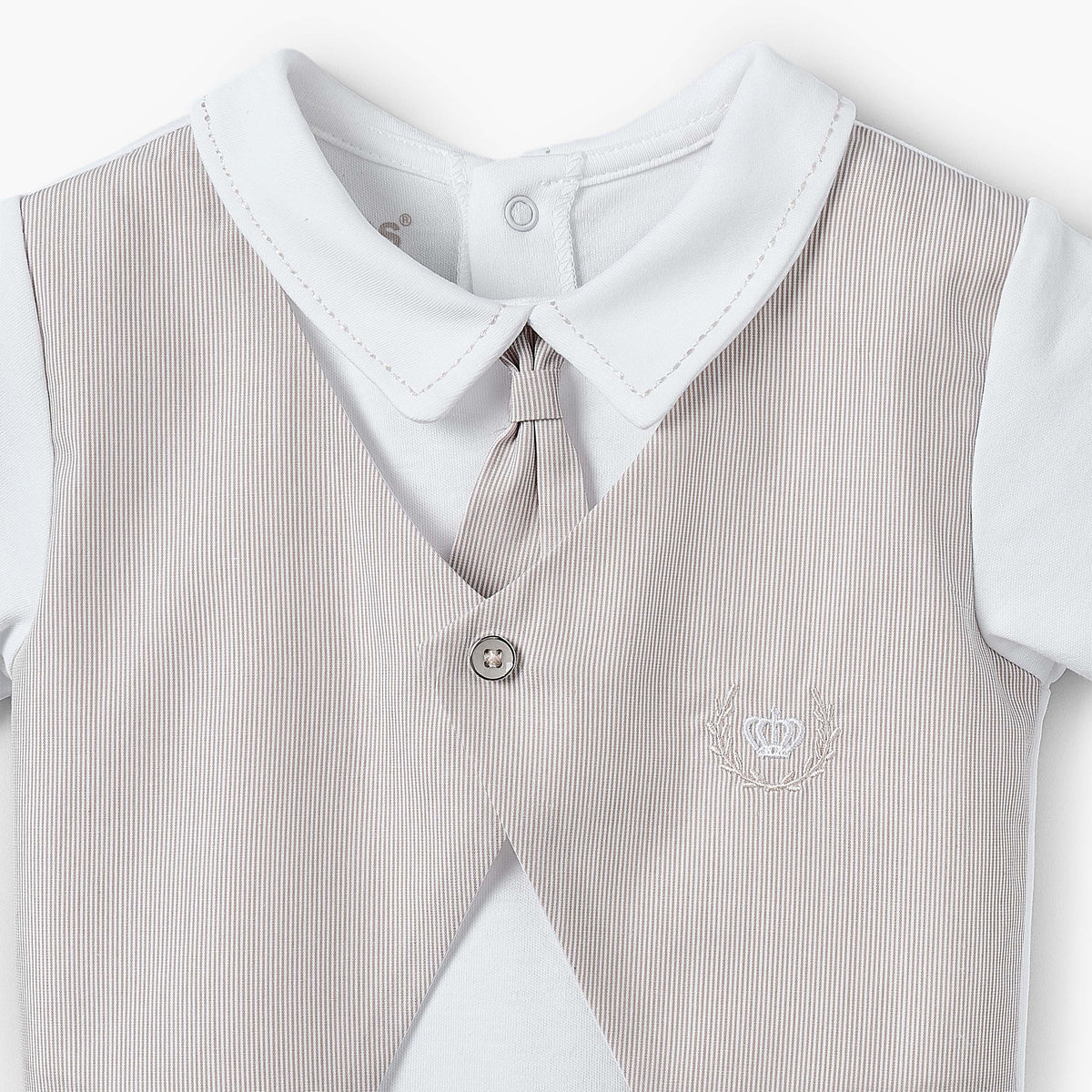 Giggles Cotton Collared Short Sleeves T-Shirt and Pants Set with Stripes
