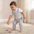 Giggles Cotton Collared Short Sleeves T-Shirt and Pants Set with Stripes - Grey / 12-18 mths