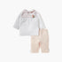 Giggles Schiffli Butterfly Applique Top and Solid Pyjama Set - Multicolour / 12-18 mths