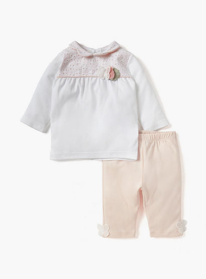 Giggles Schiffli Butterfly Applique Top and Solid Pyjama Set-baby-girls-clothing-nightwear-pyjamasets-image-1
