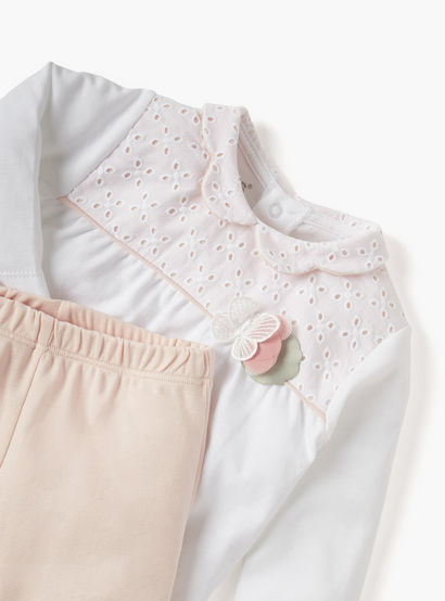 Giggles Schiffli Butterfly Applique Top and Solid Pyjama Set-baby-girls-clothing-nightwear-pyjamasets-image-4