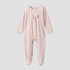 Giggles Cotton Round Neck Long Sleeve Sleepsuit with Snap Button Closure - White / 9-12 mths
