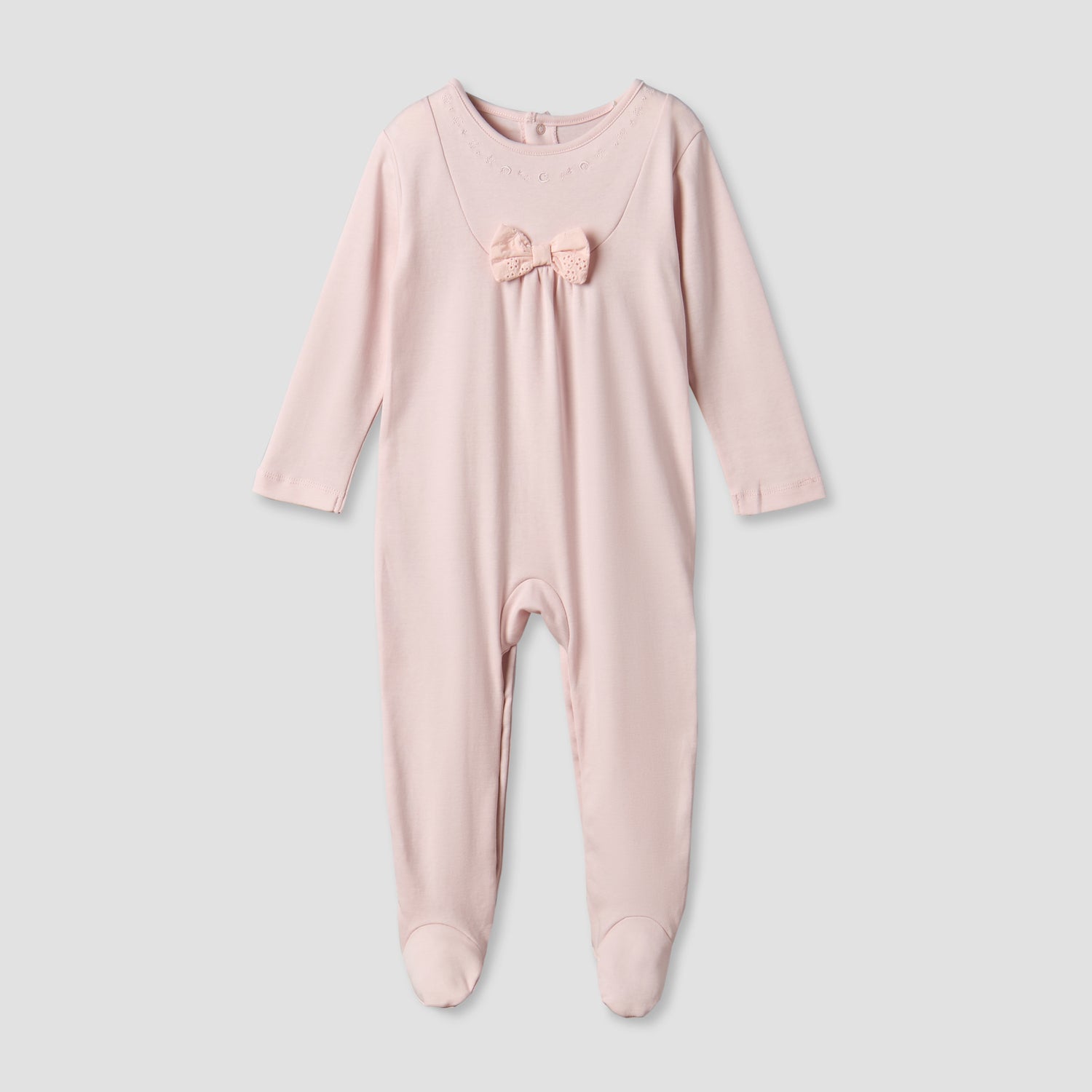 Giggles Cotton Round Neck Long Sleeve Sleepsuit with Snap Button Closure