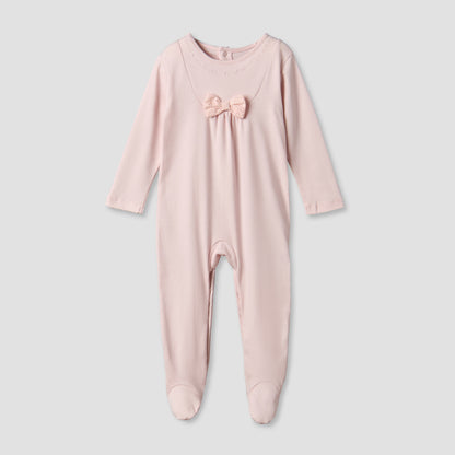 Giggles Cotton Round Neck Long Sleeve Sleepsuit with Snap Button Closure