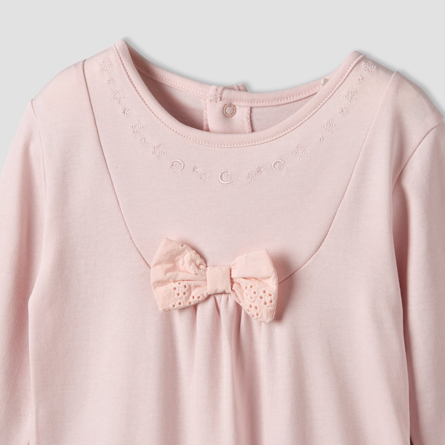 Giggles Cotton Round Neck Long Sleeve Sleepsuit with Snap Button Closure