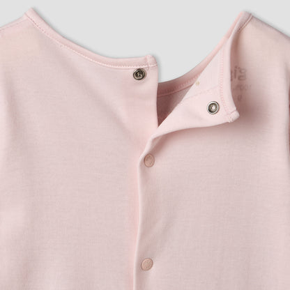 Giggles Cotton Round Neck Long Sleeve Sleepsuit with Snap Button Closure