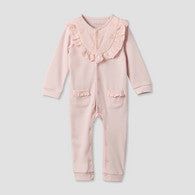 Giggles Cotton Round Neck Long Sleeves Sleepsuit with Embroidered Ruffles-undefined-image-1