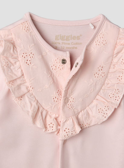 Giggles Cotton Round Neck Long Sleeves Sleepsuit with Embroidered Ruffles-baby-girls-clothing-nightwear-sleepsuits-image-4
