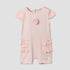 Giggles Round Neck Short Sleeves Romper with Embroidered Ruffles - White / 12-18 mths