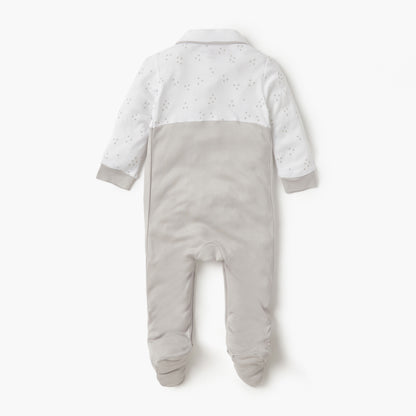 Giggles Star Print Closed Feet Sleepsuit with Long Sleeves