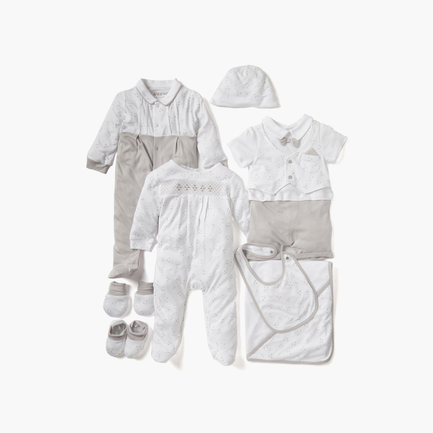 Giggles Star Print Closed Feet Sleepsuit with Long Sleeves
