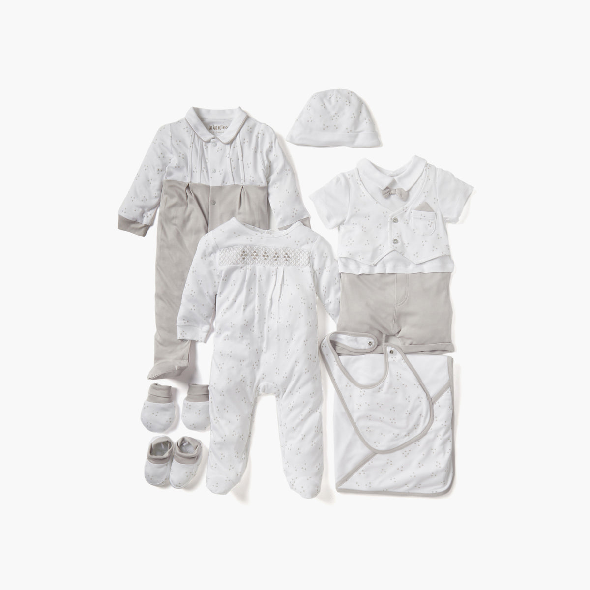 Giggles Star Print Closed Feet Sleepsuit with Long Sleeves
